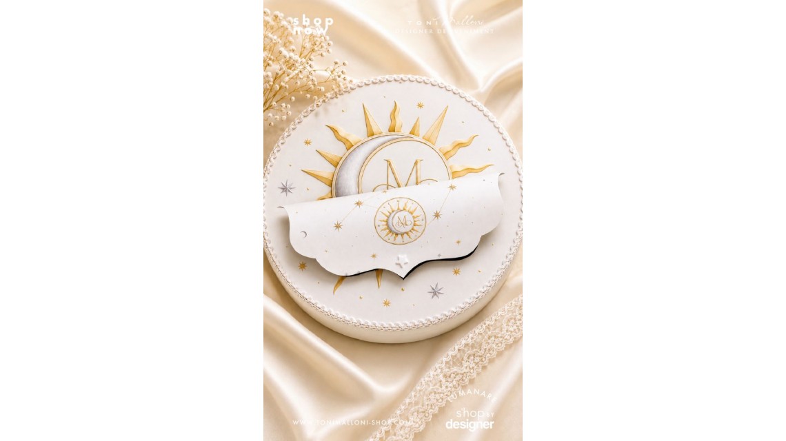 Trusou de Botez Soare și Lună Monogramă Personalizată pentru Băieți 13